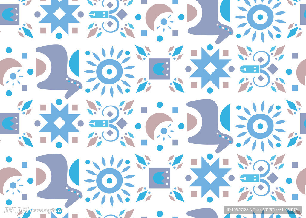 蓝紫几何图案无缝背景