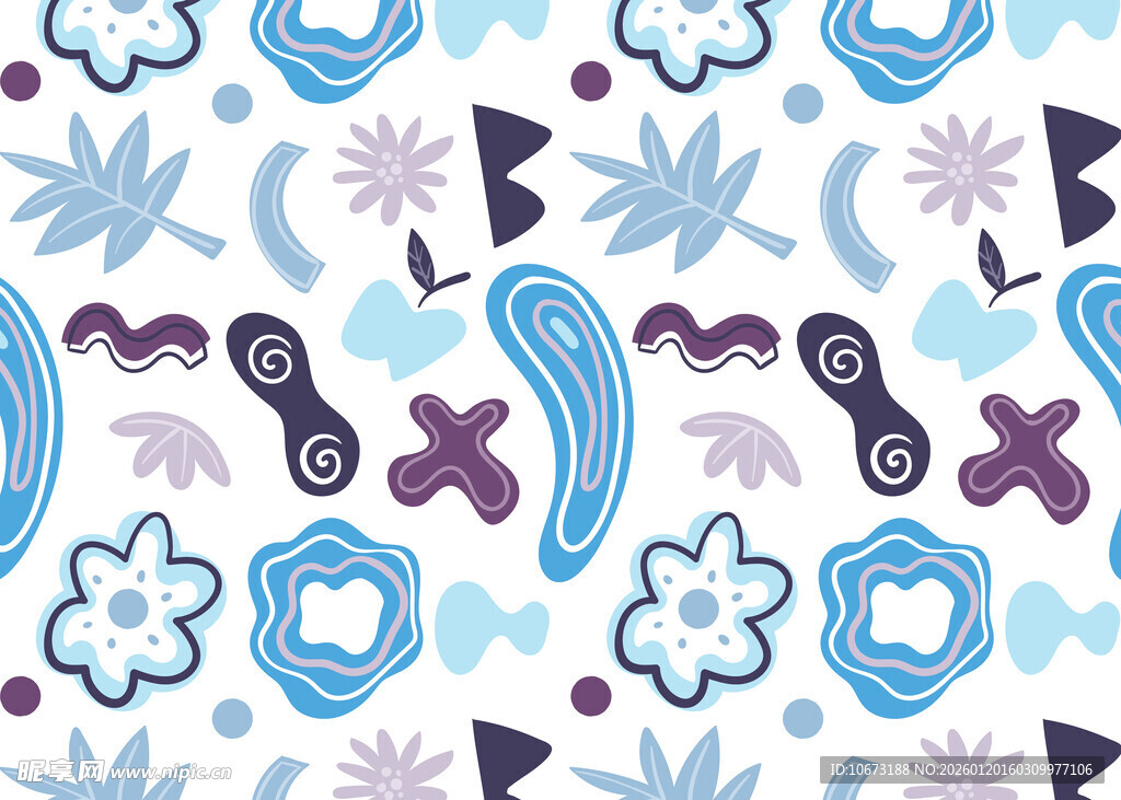 蓝紫色几何花卉图案背景