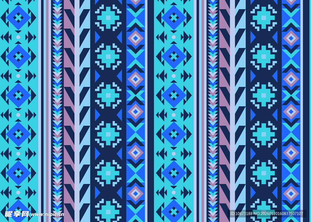 蓝紫色几何花纹图案