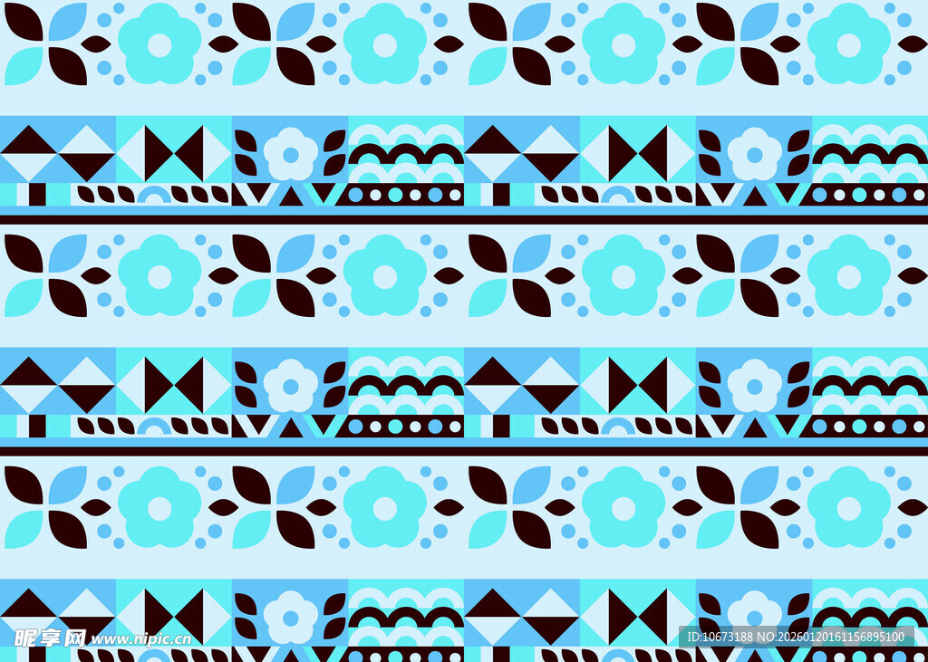 蓝黑几何图案无缝背景