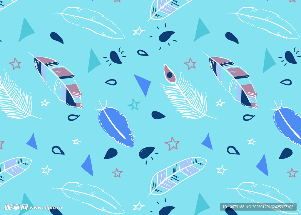 海洋风多彩冲浪板图案