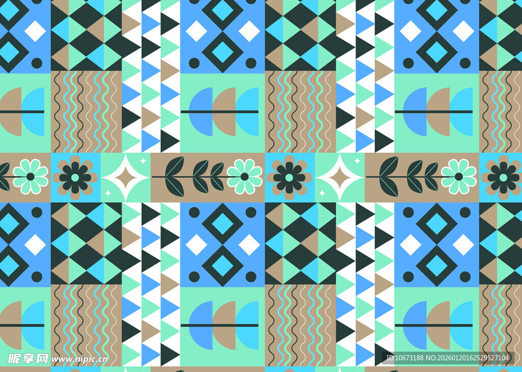 几何图案民族风彩色背景