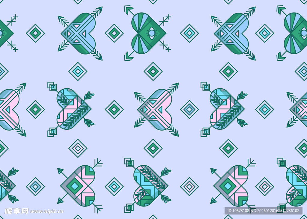 几何蝴蝶图案无缝背景