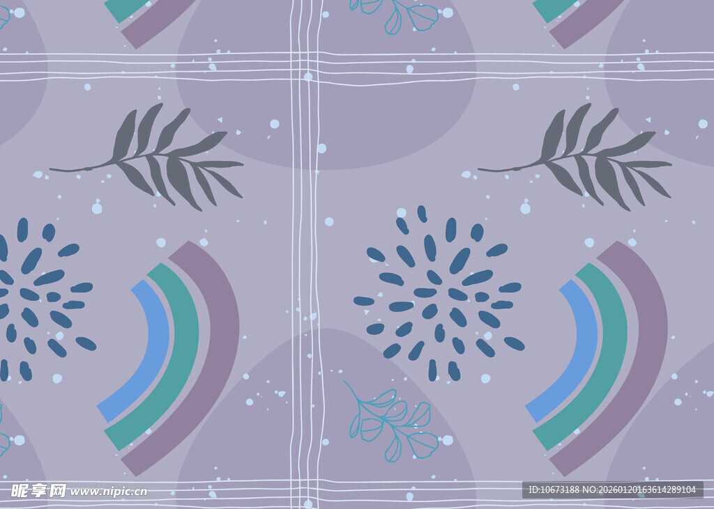 几何植物图案背景设计