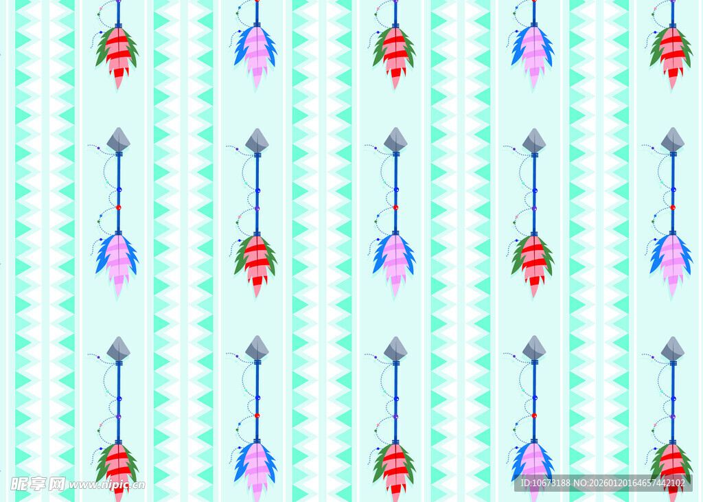 彩色图案化的钥匙串排列
