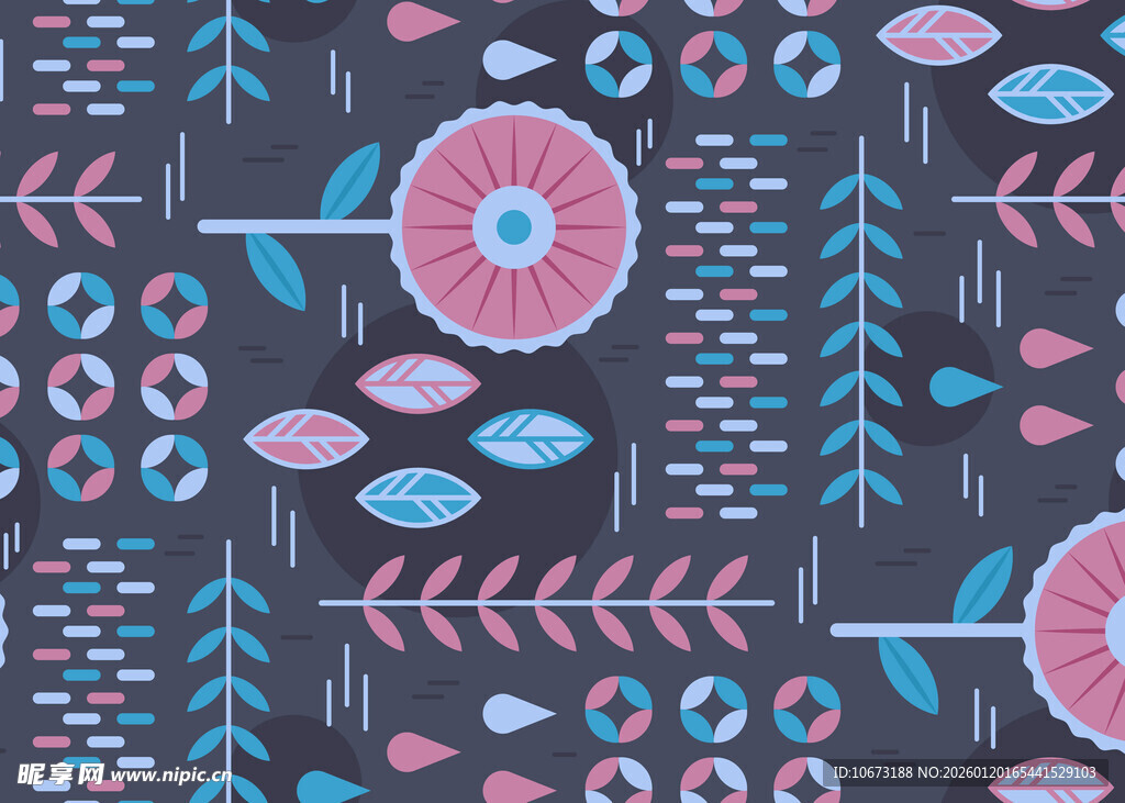 几何花卉图案背景设计