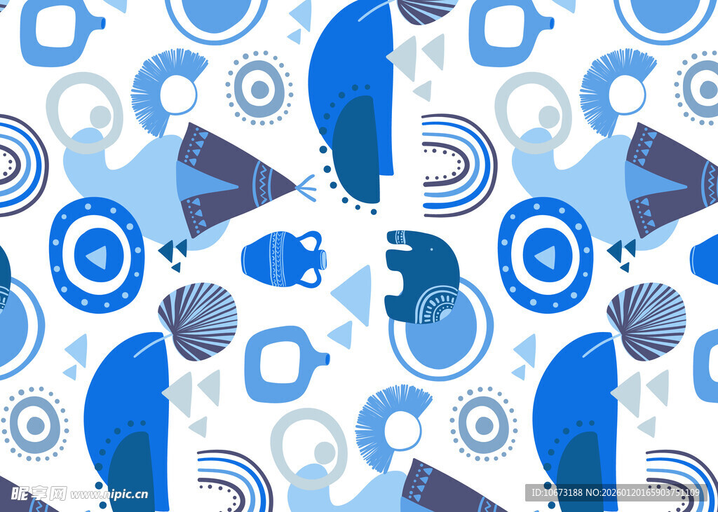 蓝白科技风几何图案背景