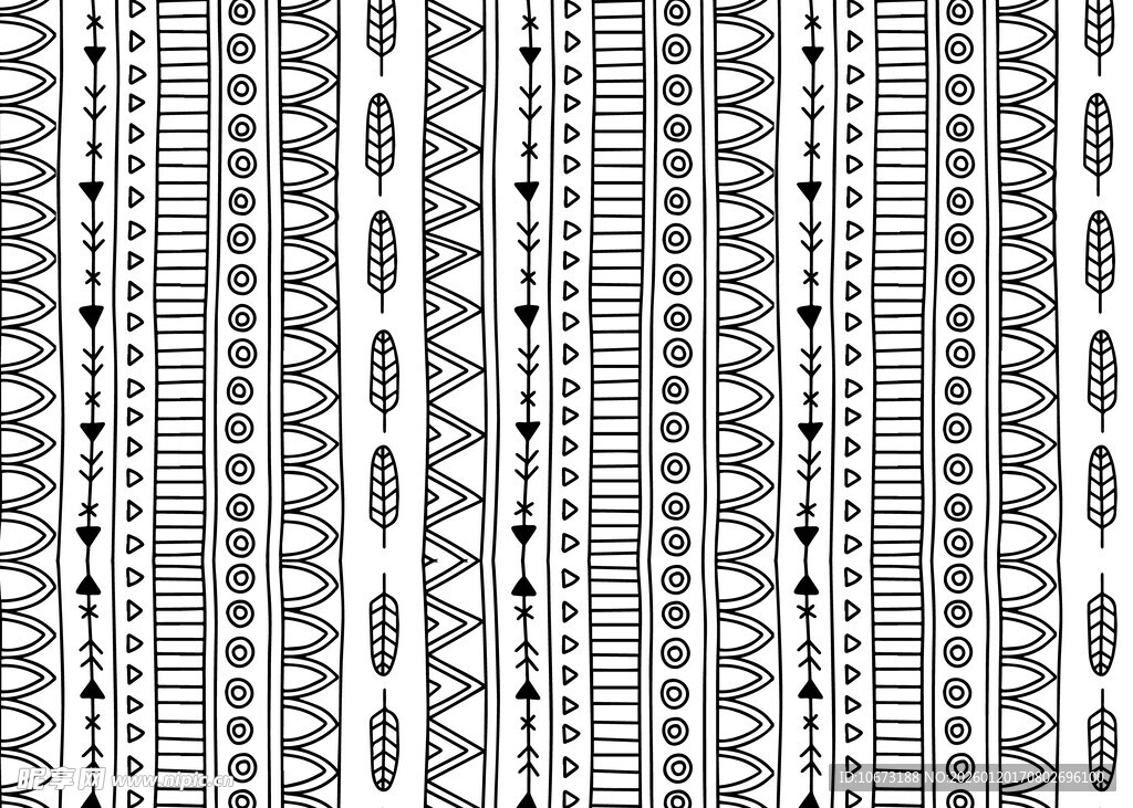 黑白几何条纹图案纹理