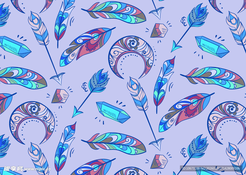 梦幻羽毛图案设计
