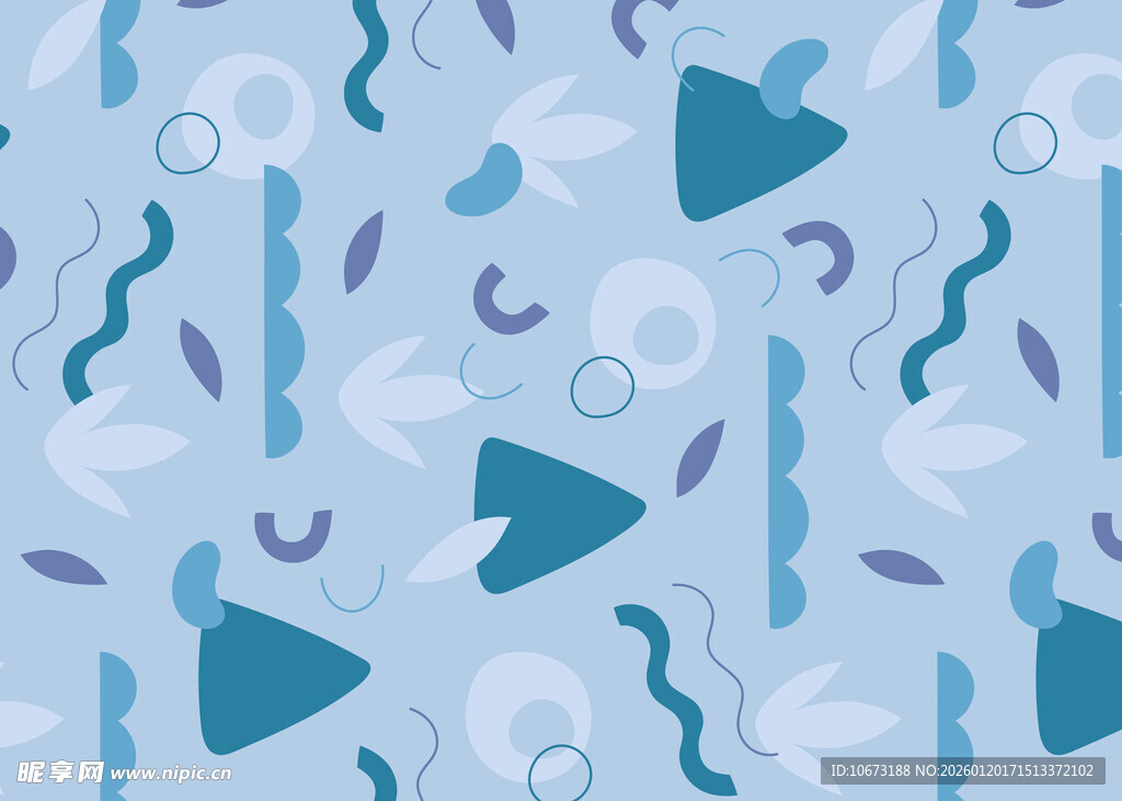 浅蓝色海洋风图案设计
