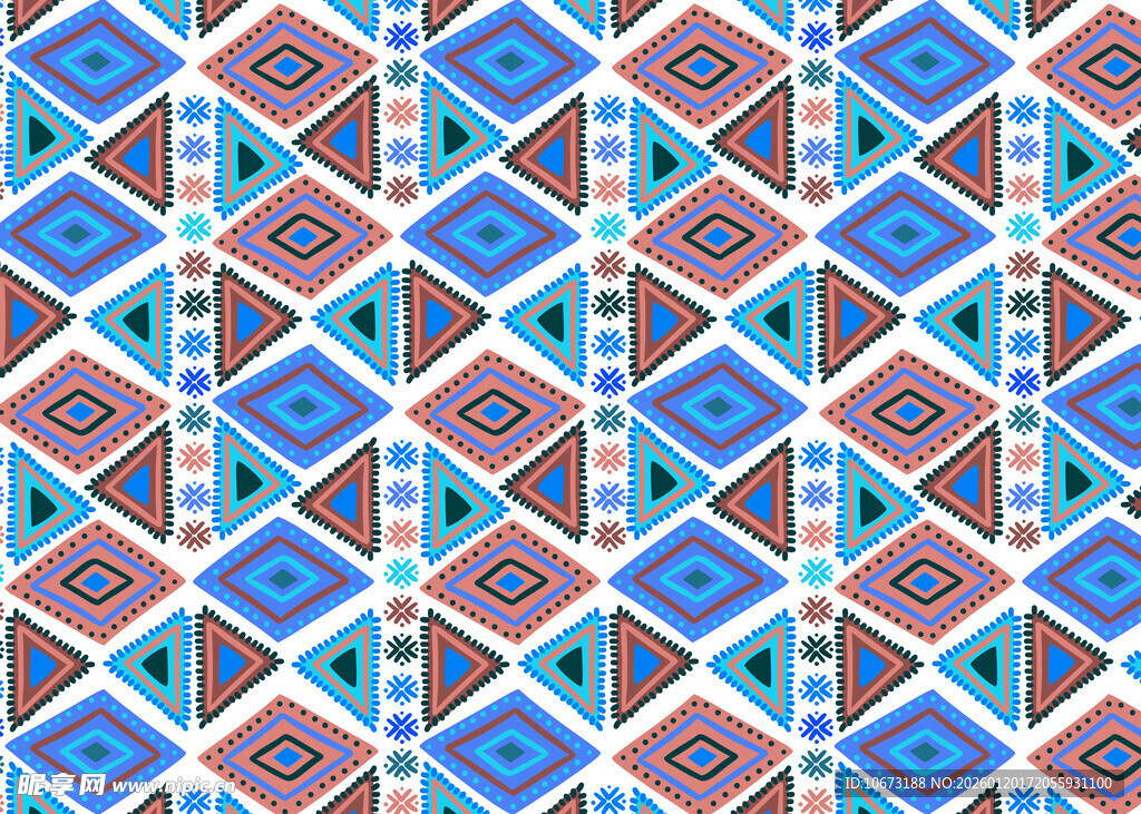 几何图案彩色无缝背景图