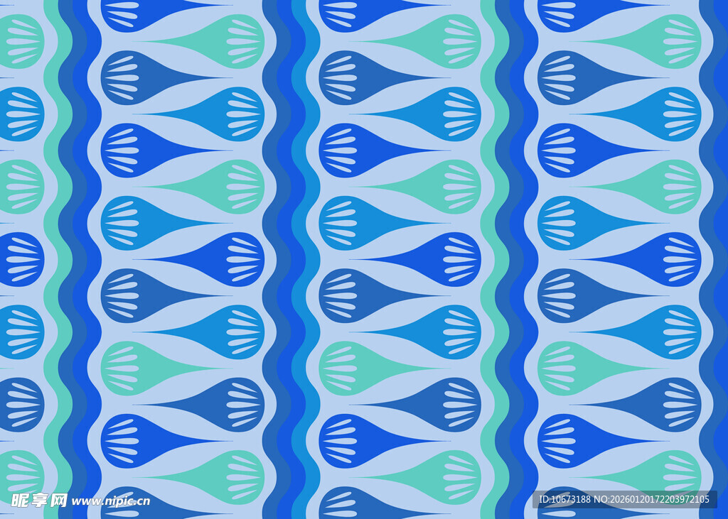 蓝绿几何图案无缝背景