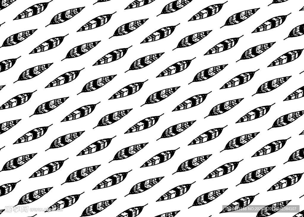 黑白鱼形图案纹理背景