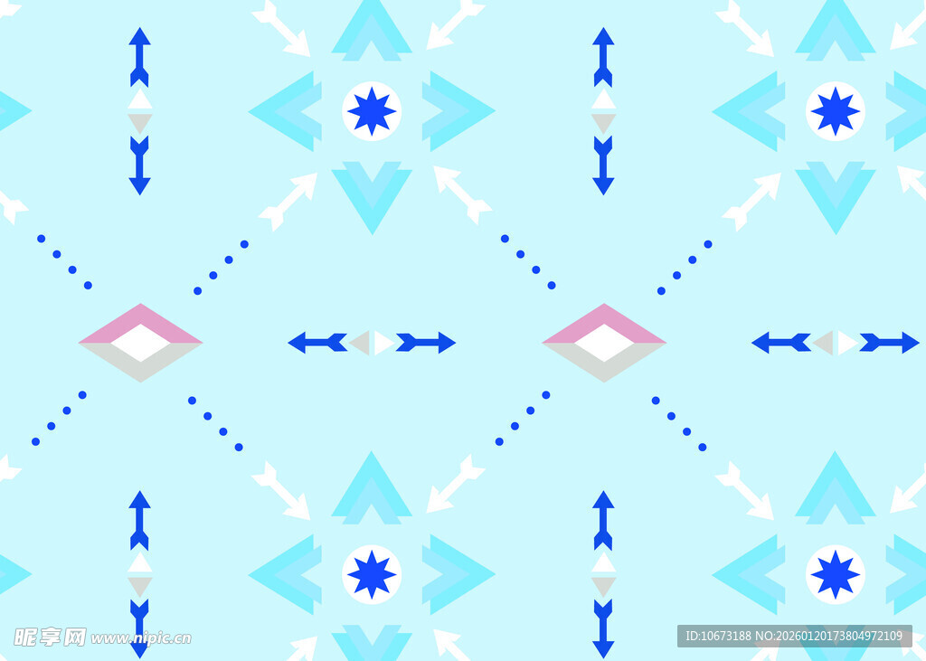 蓝粉几何图案无缝背景