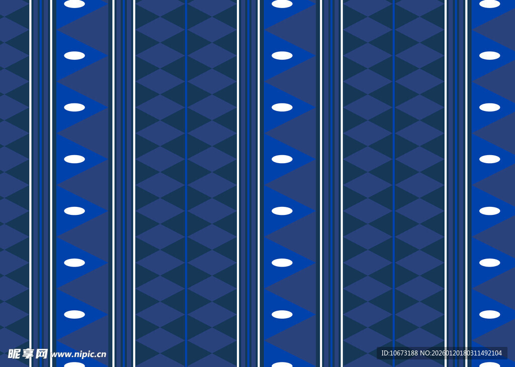 蓝色条纹带白点图案