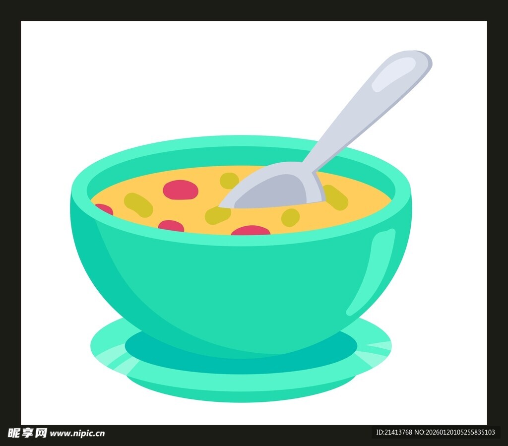 绿色碗中的美味汤羹