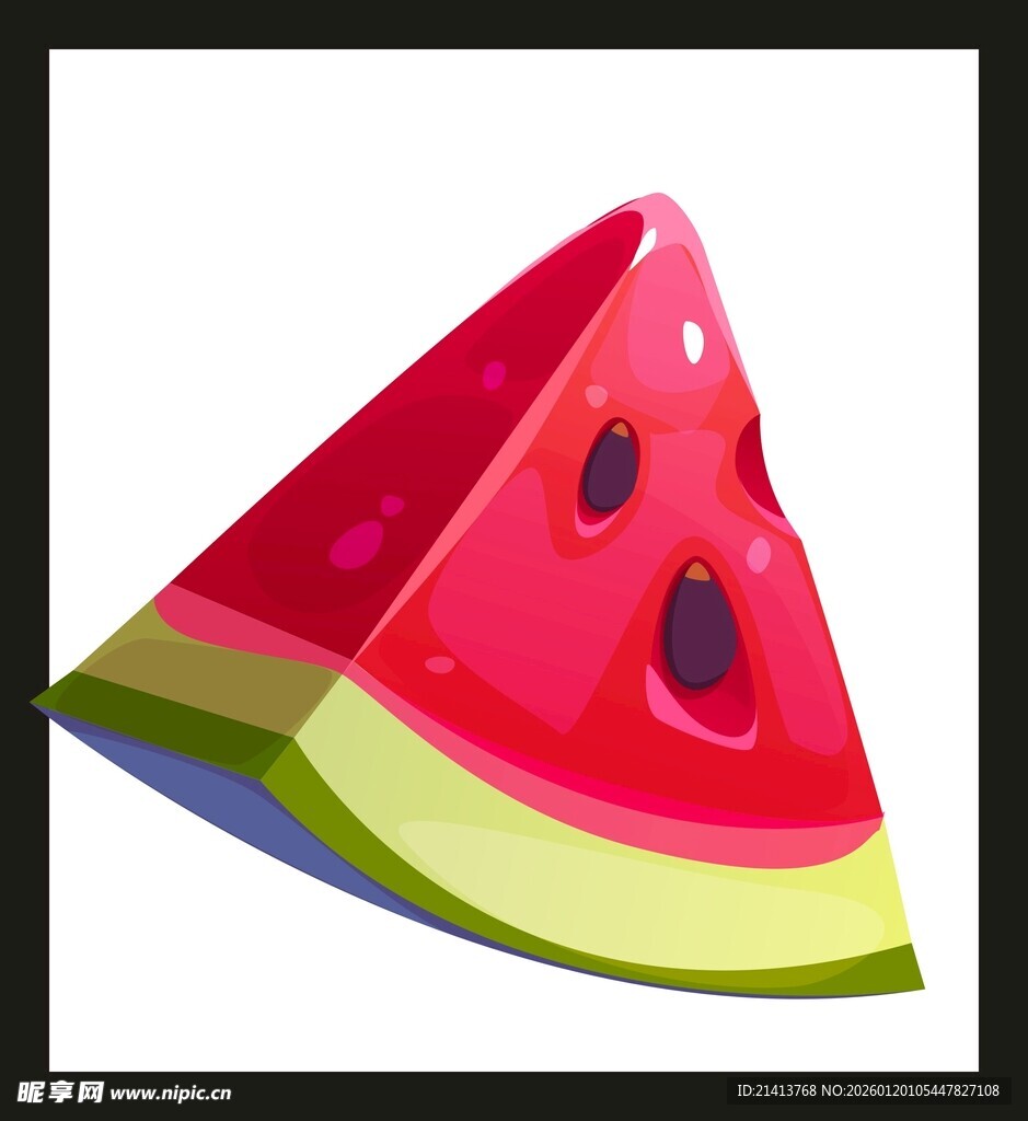 卡通风格的三角形西瓜片