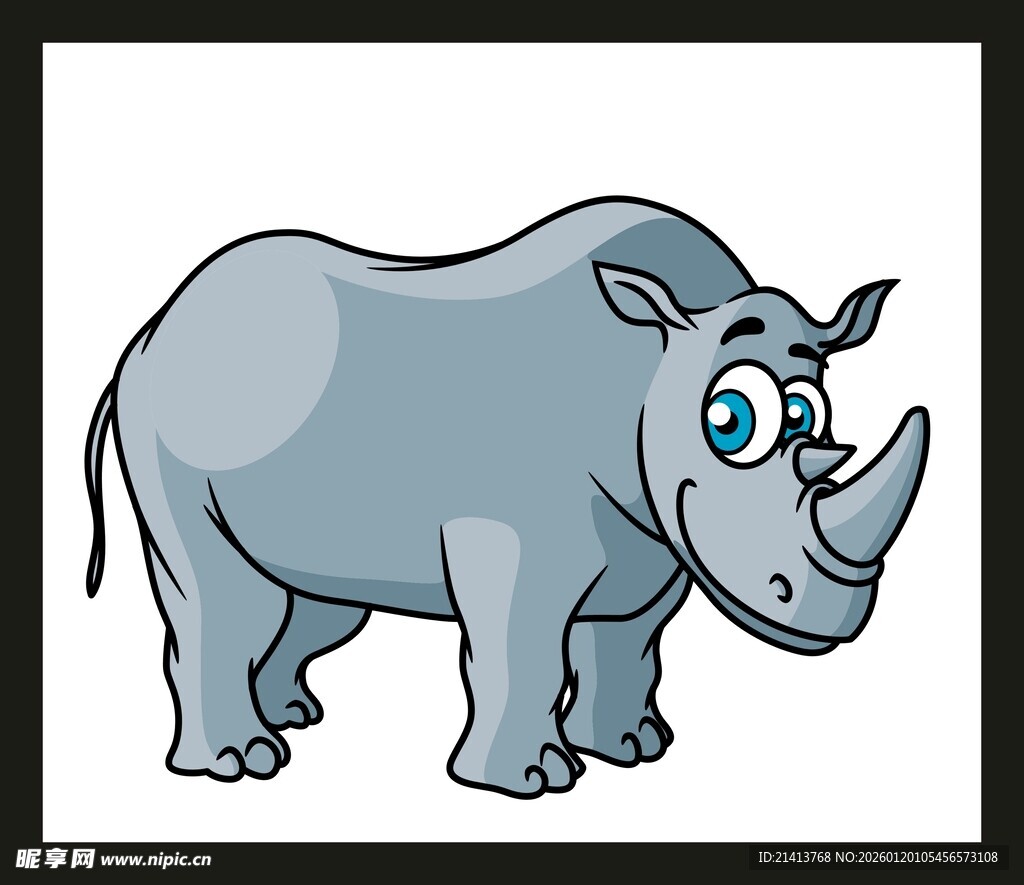 可爱犀牛卡通形象