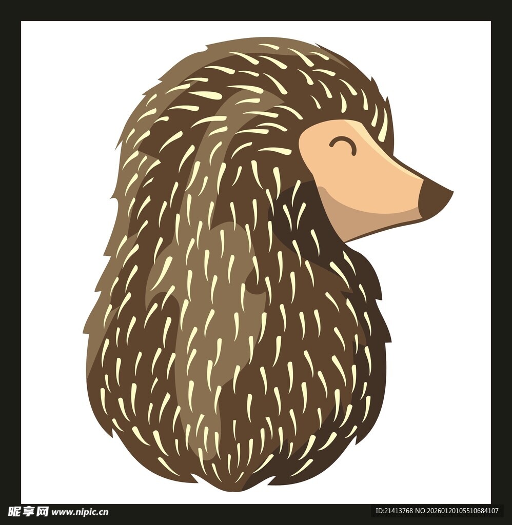 可爱刺猬头像插画