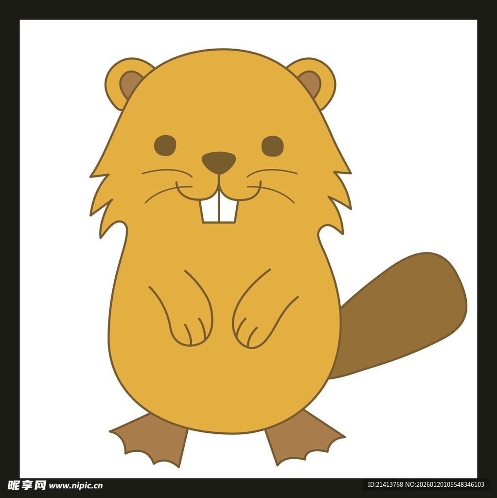 可爱海狸卡通形象