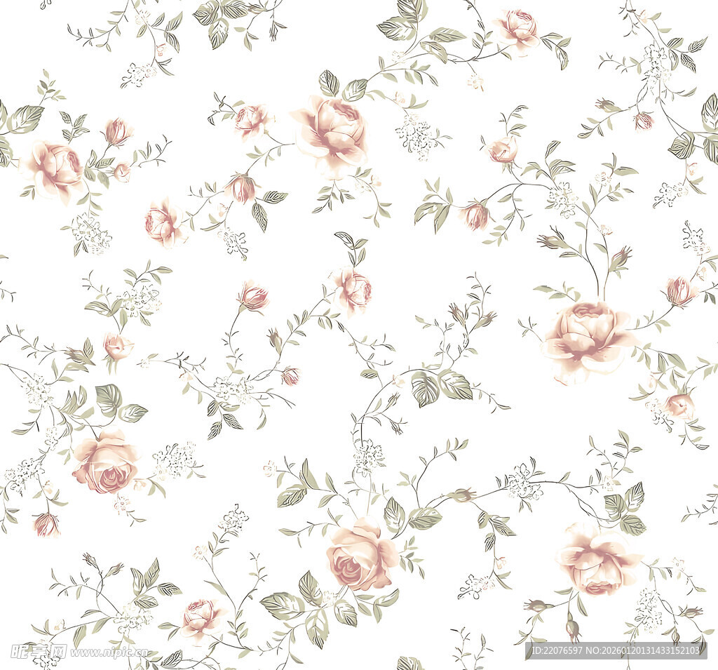 清新花卉图案背景纹理