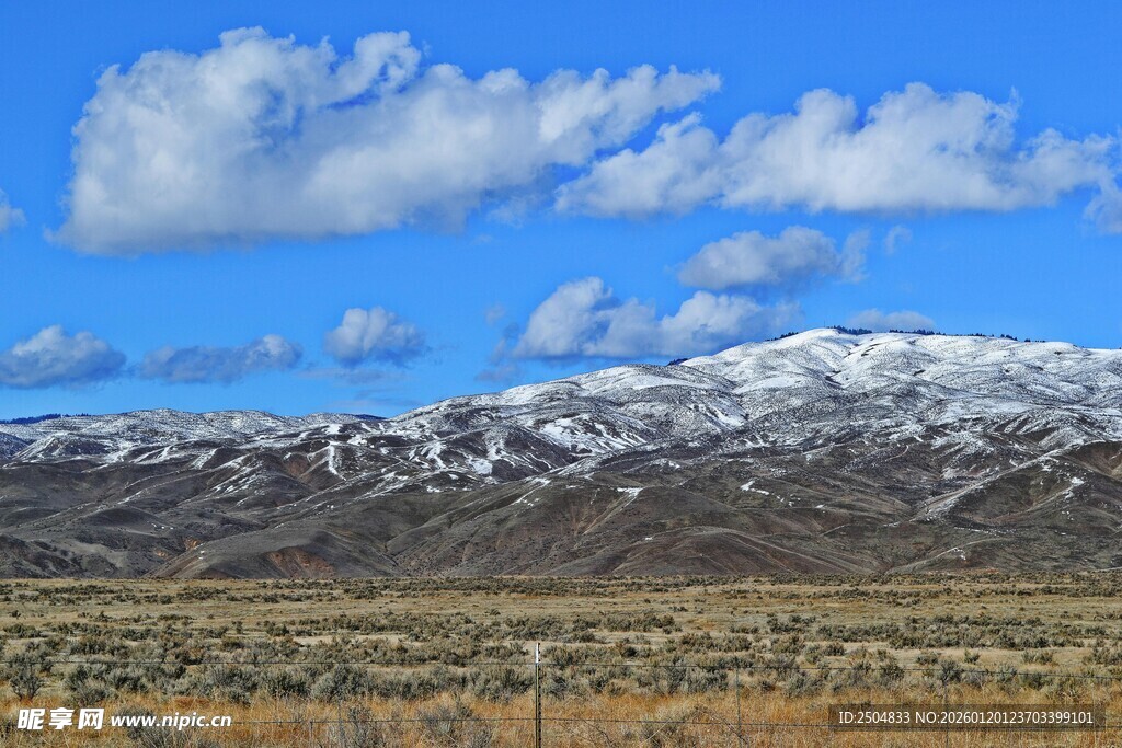 雪山下的广袤旷野