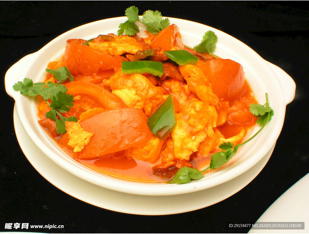 美味番茄炒蛋摆盘精致