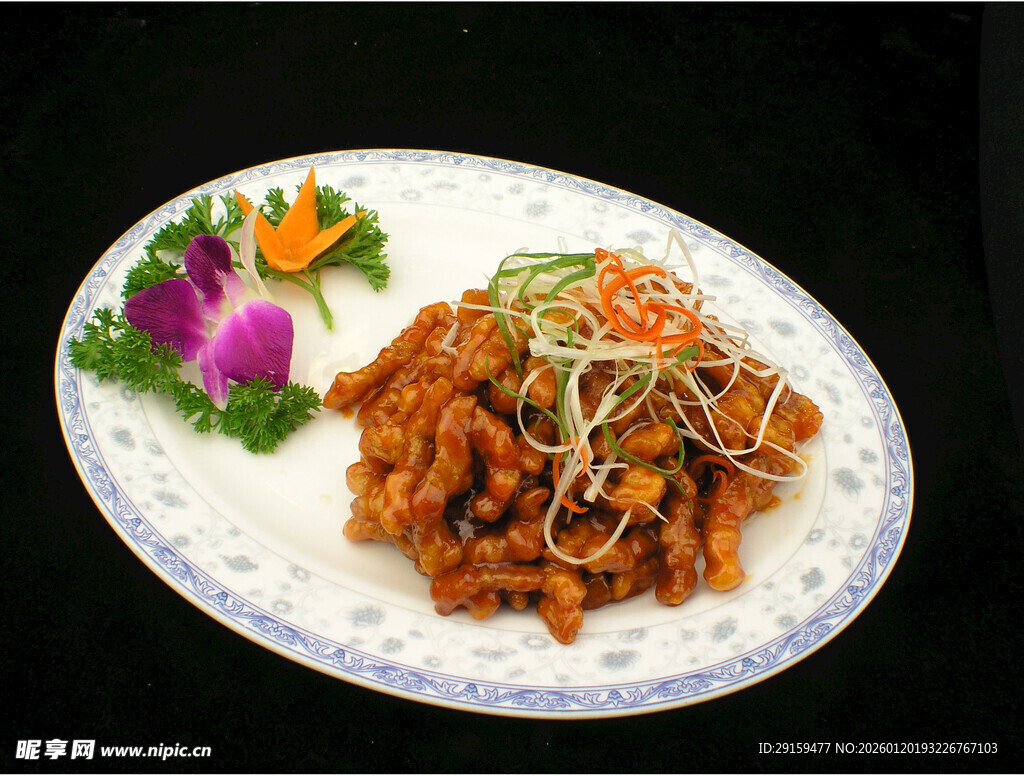 美味肉丝摆盘装饰