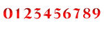 红色阿拉伯数字展示