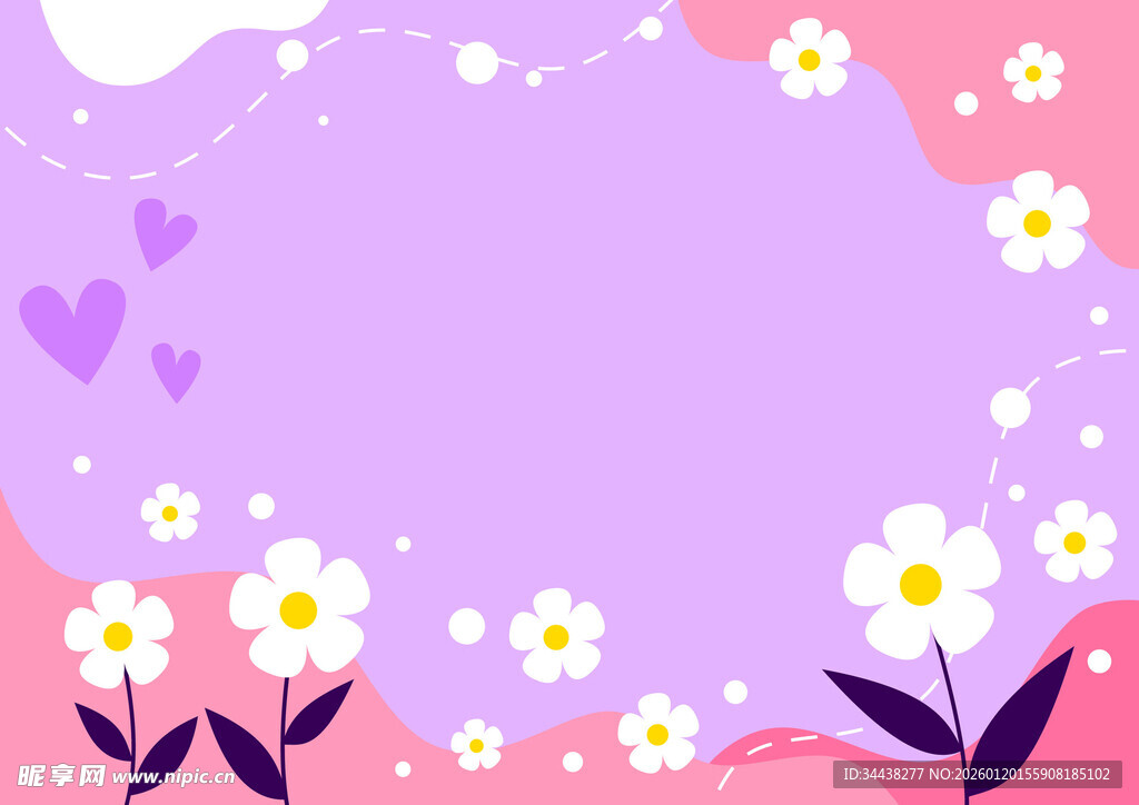 梦幻花卉浪漫背景