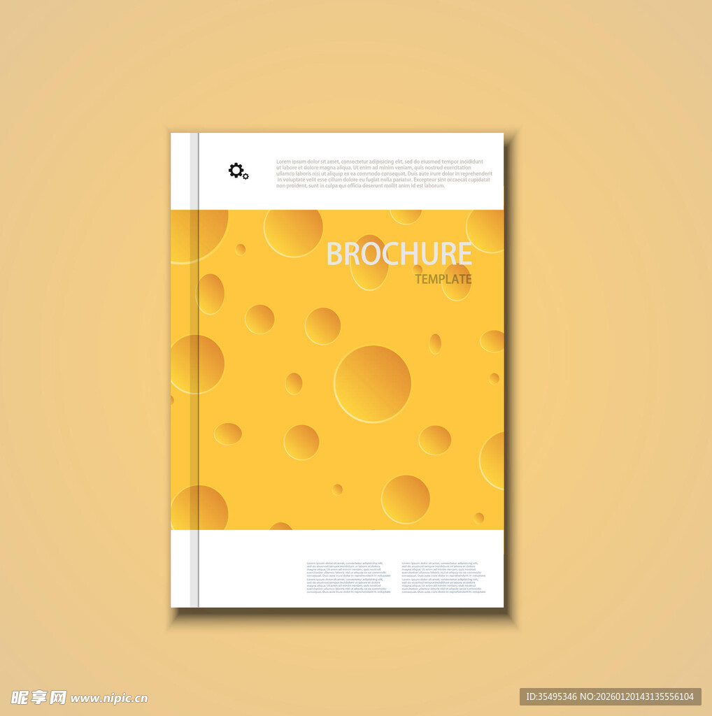 奶酪图案封面书籍样机