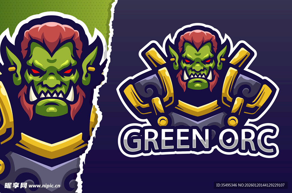 绿兽人角色插画