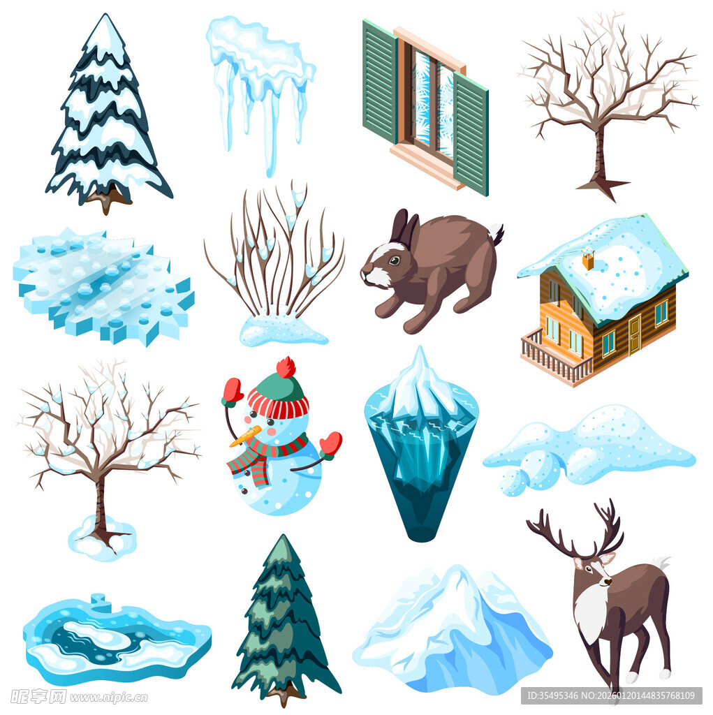 冬季雪景元素集合