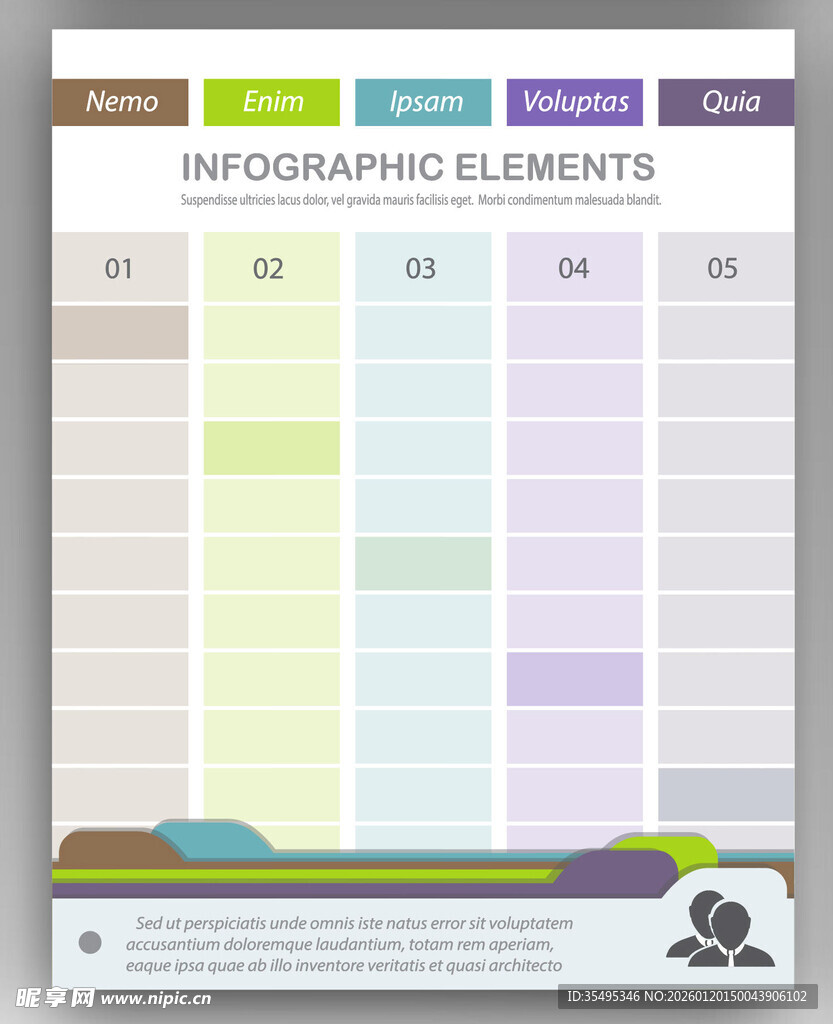 信息图表元素色彩展示