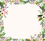花卉环绕的空白装饰边框