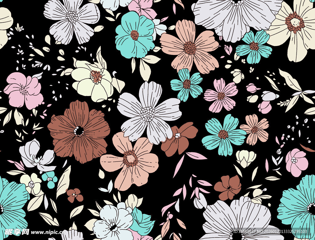 多彩花卉图案背景