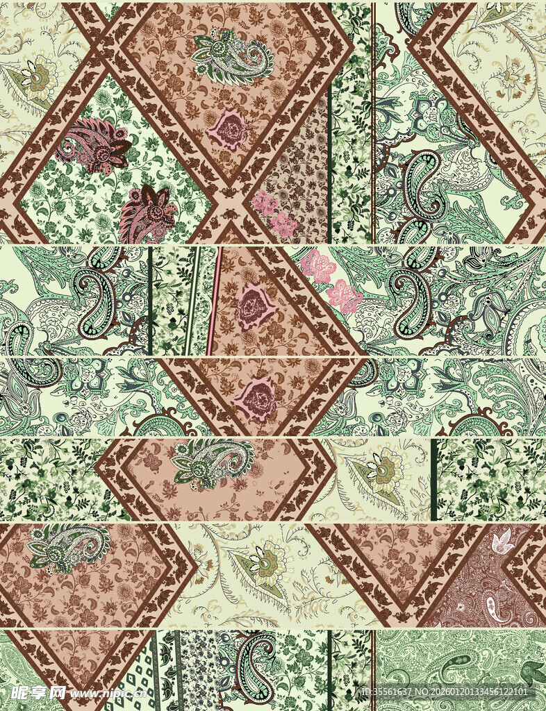 复古几何花卉图案纹理