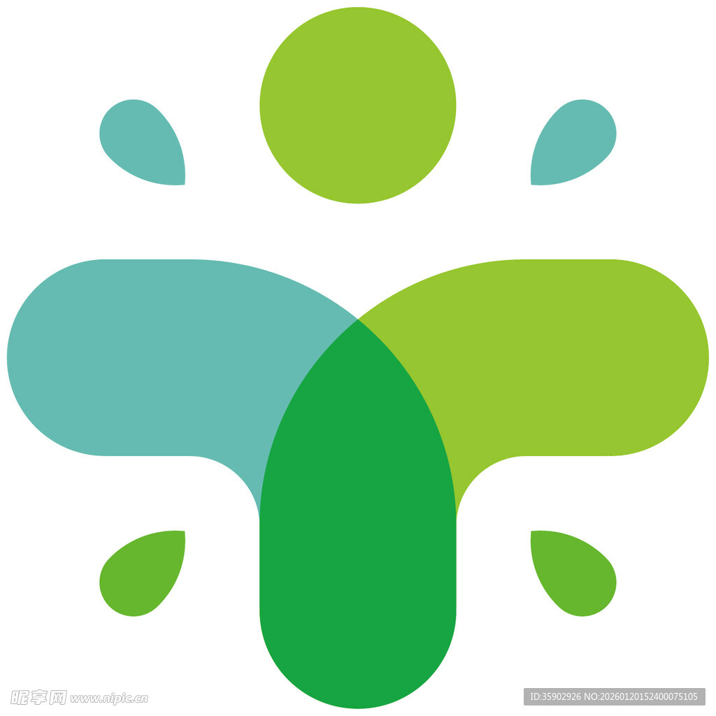 抽象人形绿植元素图标