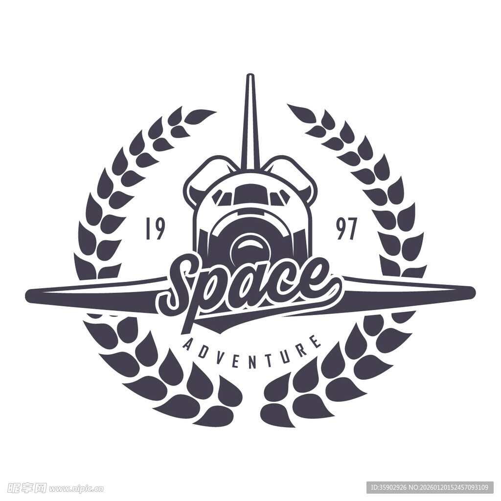 复古风格太空探索标志
