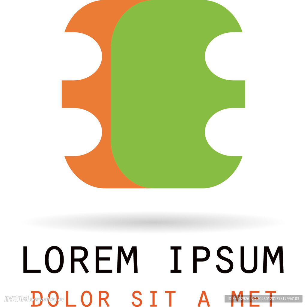 简约双色几何图形标志