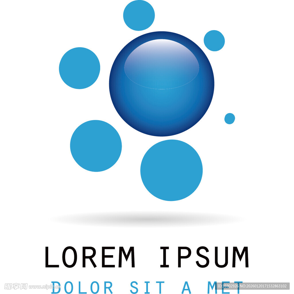 蓝色圆形图案设计元素