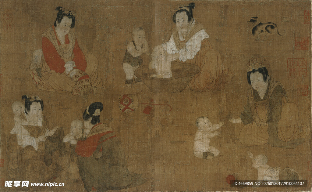 唐代仕女嬉戏图