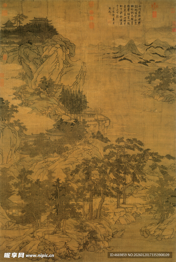 古代山水国画作品