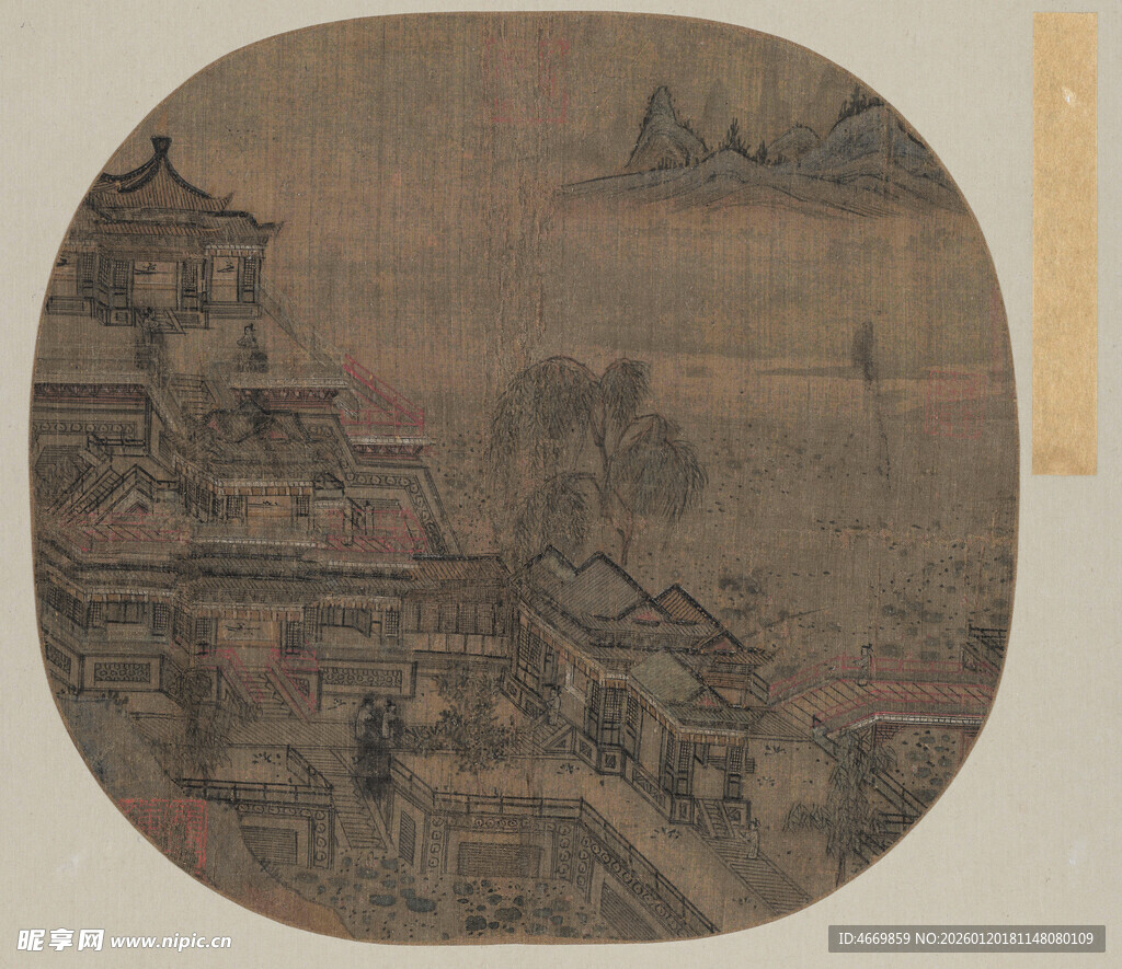 古代山水楼阁图