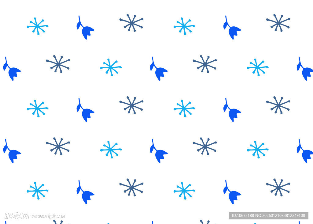 蓝色雪花图案背景