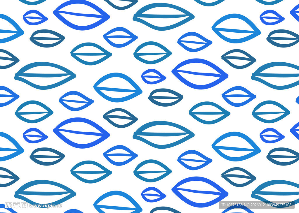蓝色嘴唇图案无缝背景