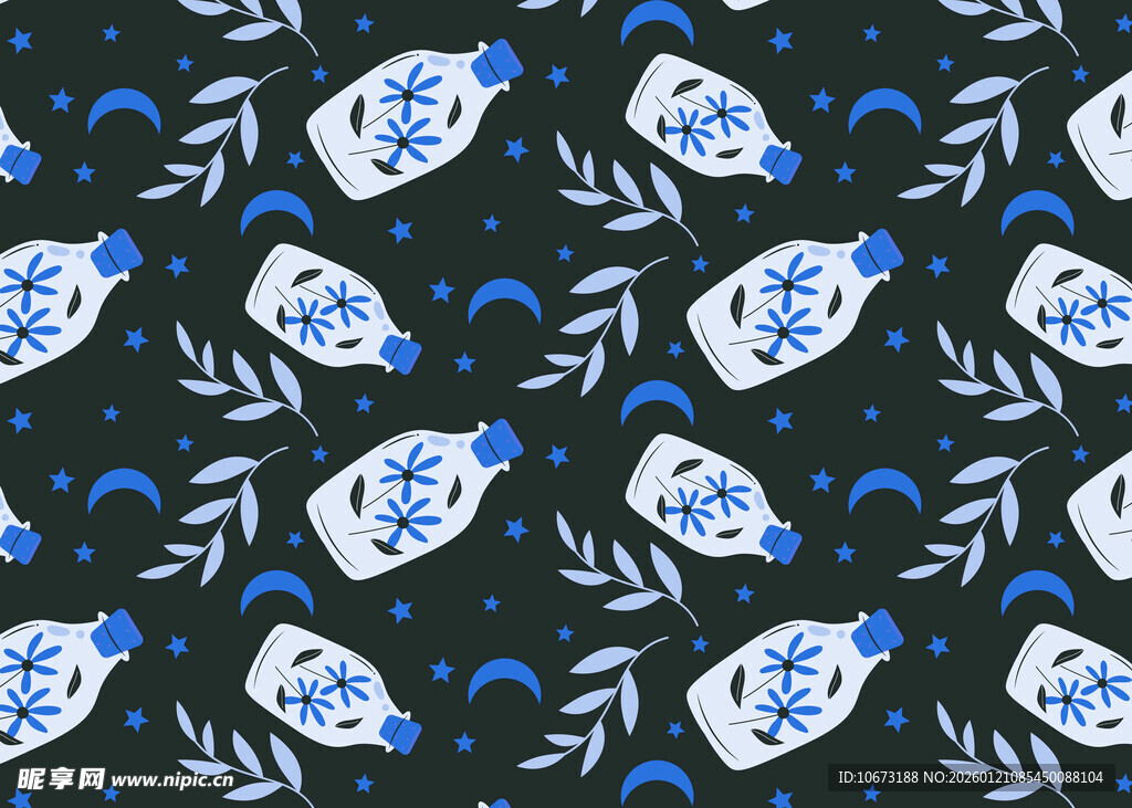 青花瓷图案无缝背景纹理