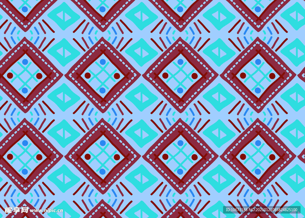 几何图案蓝红配色纹理