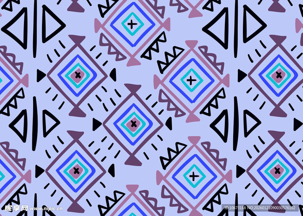 几何图案民族风无缝背景