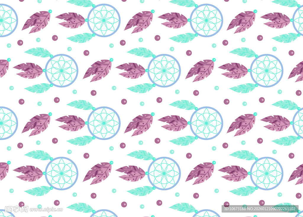 波西米亚风羽毛图案背景